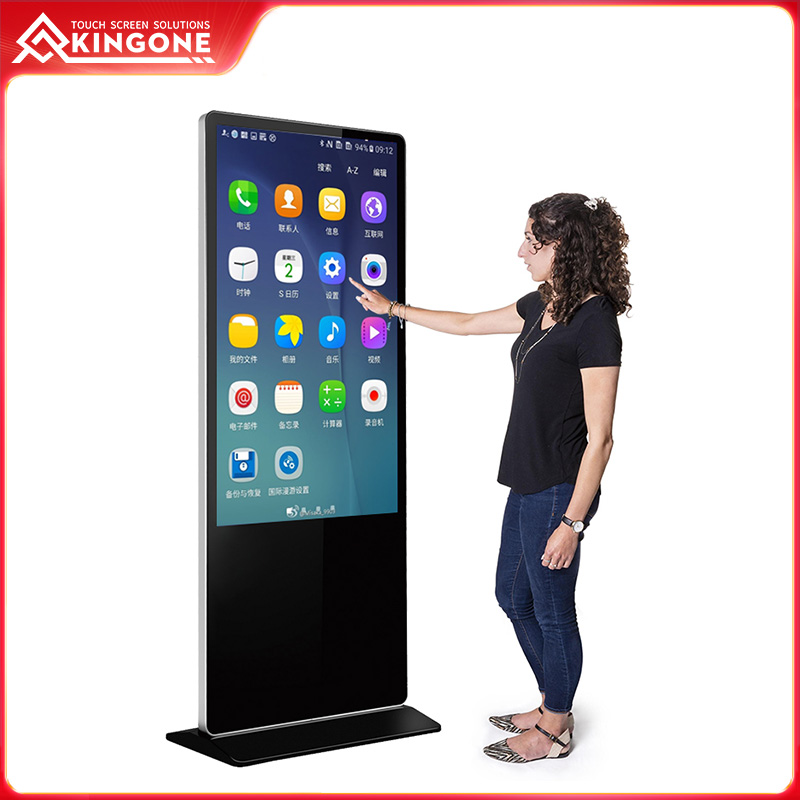 Floor standing interactive digital signage kiosk 