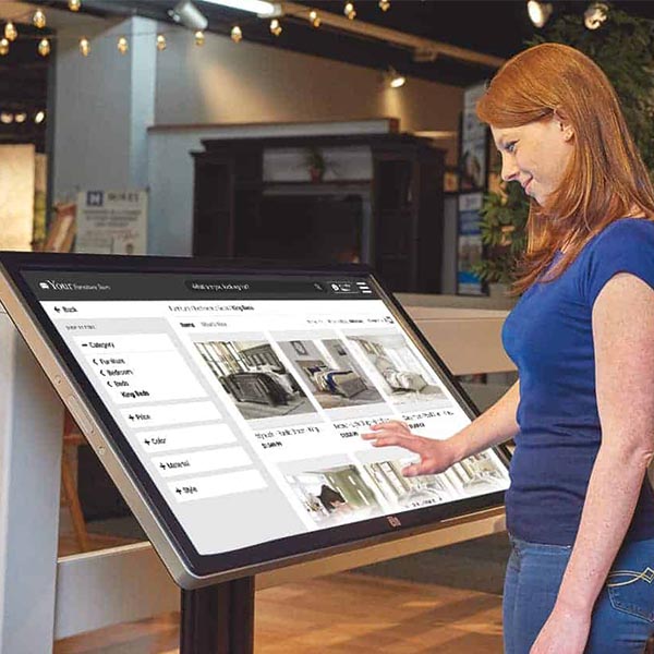 Touch screen kiosk for information inqui