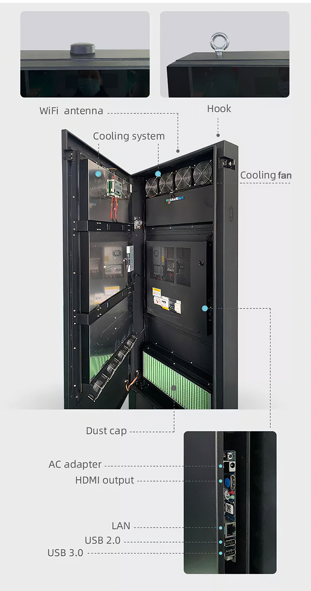 32 inch Wall Mount Outdoor Display(图4)