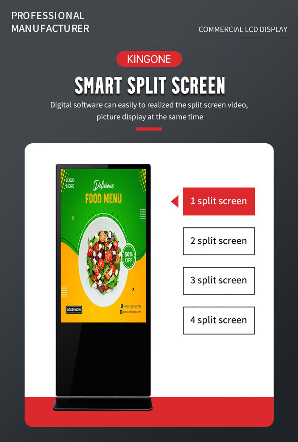 New Arrival 43 55 Inch Indoor Digital Signage Board Floor Stand Advertising Screen Lcd Display(图7)